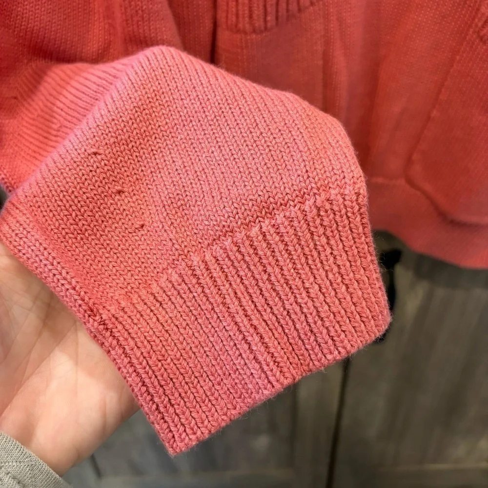J.Crew X‎ Cotton Cashmere Patch Pocket Mock-neck Sweater Pink